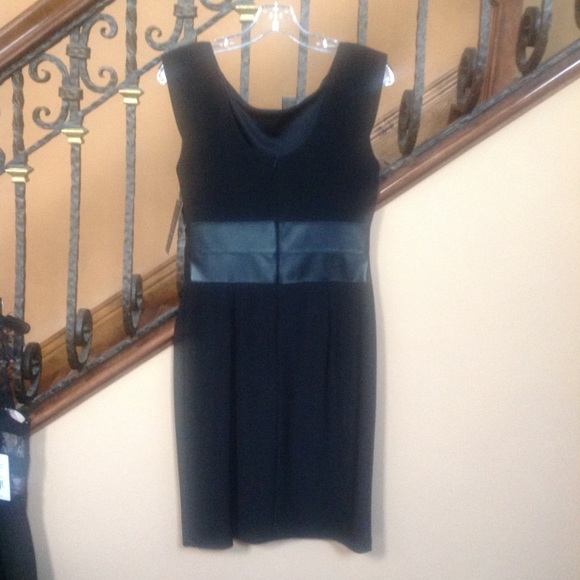 NWT short leather and gab dress - Picture 2 of 5